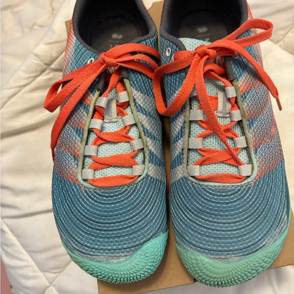 Colorful Athletic Sneakers with orange Laces